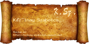 Kálnay Szabolcs névjegykártya
