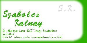 szabolcs kalnay business card